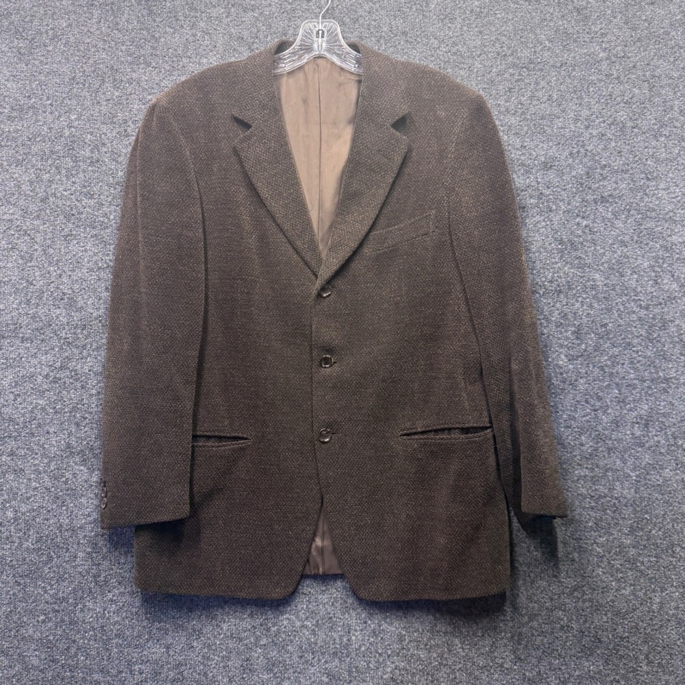 Ermenegildo Zegna Soft Blazer Mens 42R Brown Textured Sport Coat Dark Academia